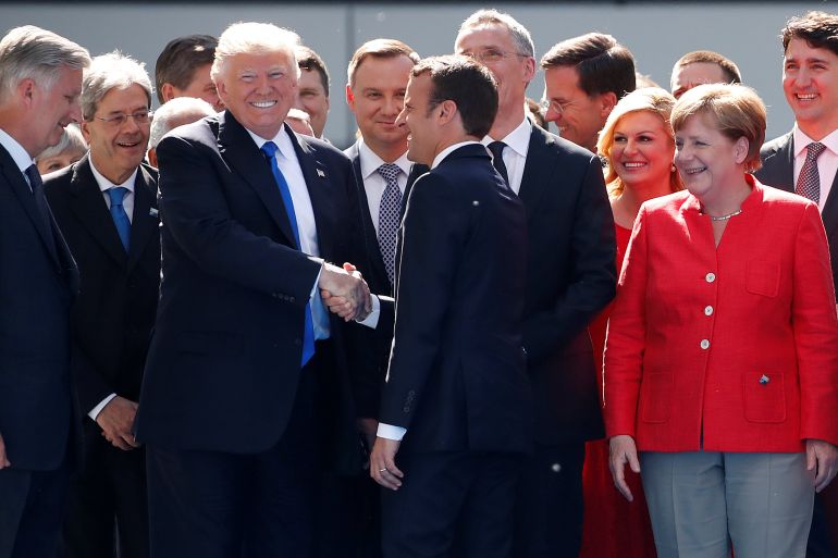 Donald Trumo, Emmanuel Macron, Angela Merkel, Kolinda Grabar-Kitarović, Justin Trudeau