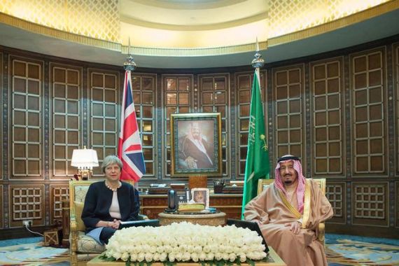 Saudi Arabia's King Salman bin Abdulaziz Al Saud meets with Britain's Prime Minister Theresa May in Riyadh