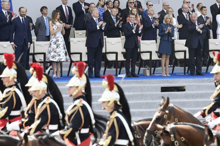 Emmanuel Macron, Donald Trump, Parada, Vojska