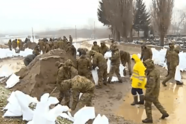 Poplava, Poplave, Jasenovac, Vojnici, Hrvatska vojska