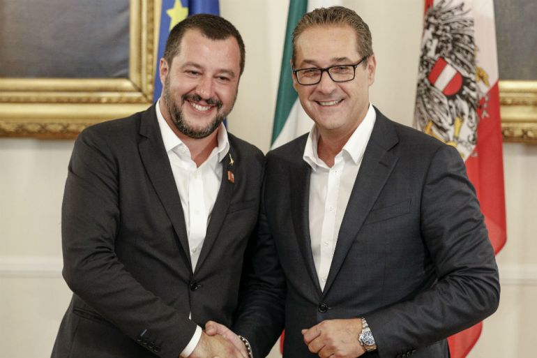 Matteo Salvini, Heinz-Christian Strache, Italija, Austrija