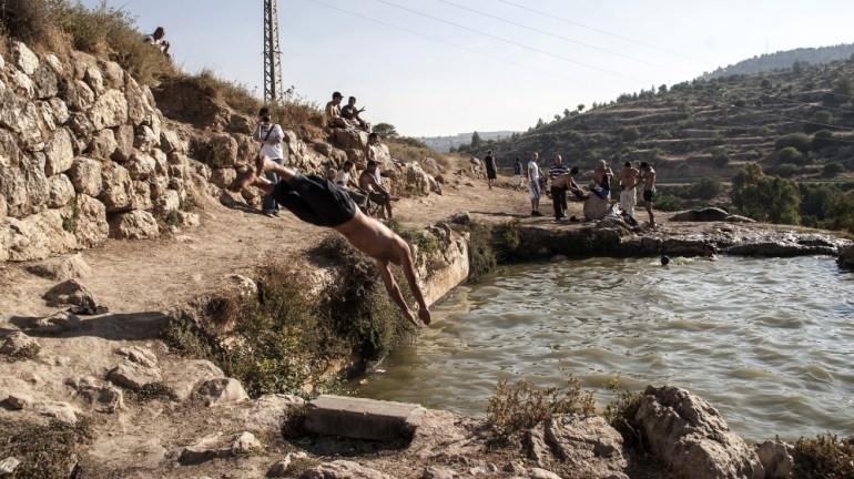 Izraelci, Palestinci, Kupanje, Plivanje, Ein Haniya