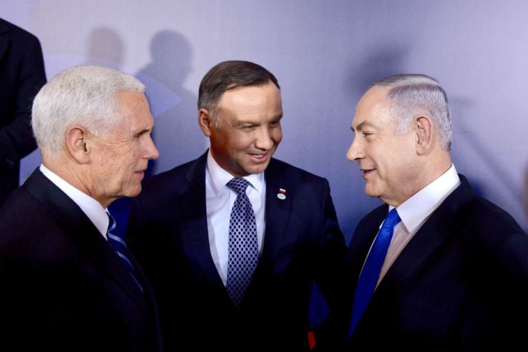 Mike Pence, Andrzej Duda, Benjamin Netanyahu
