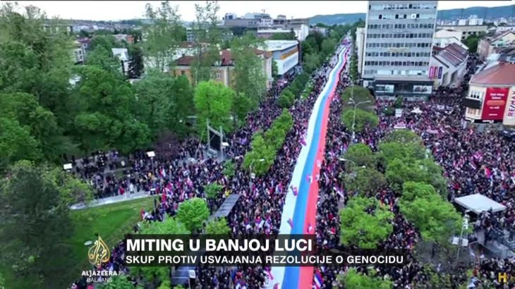 Hiljade ljudi na skupu protiv usvajanja Rezolucije o genocidu u Srebrenici